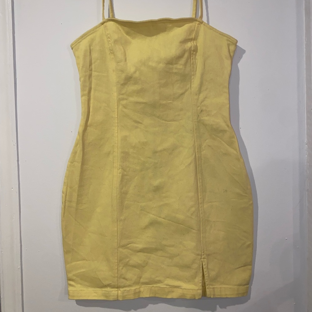Medium Yellow H&M DIVIDED Denim Dress